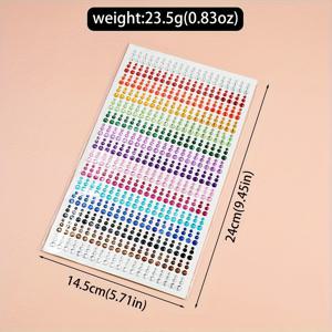 TEMU 이 라인스톤 스티커는 15가지 색상으로 제공되며, 연중 22가지 휴일에 사용할 수 있으며, 365일 사용에 완벽합니다. 할로윈과 같은 축제 행사에서 900개의 혼합 사이즈의 아이 메이크업 보석으로 얼굴을 장식하는 데 이상적입니다.