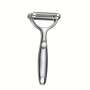 TEMU 인체공학적 스테인리스 스틸 필러 및 강판 - 녹 방지 기능이 있는 다용도 주방 도구로, 야채 및 과일을 슬라이스하는 데 이상적이며, 특히 당근과 오이와 같은 경우에 적합합니다. 내구성이 뛰어난 주방 가제트 및 현대적인 슬라이서입니다.