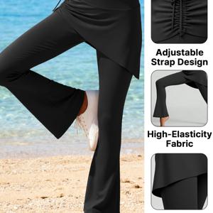 TEMU Soyun 여성 스포츠 플레어 스커트 팬츠 | 하이웨이스트, 힙업, 셔링 디자인, 스포츠, 런닝, 사이클링, 피트니스, 요가, 야외 활동에 적합, 중간 신축성 원단, 올 시즌 착용