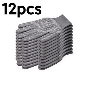 TEMU 12개입 헤비듀티 나일론 장갑 - 탄력 있는 손목 밴드 & 가벼운 미끄럼 방지 그립, 사이클링, 낚시, 캠핑, 사냥에 적합 - 내구성 있는 야외용 장갑, 성인용, 라이딩, 사냥 장비 & 캠핑 (손세탁 가능)