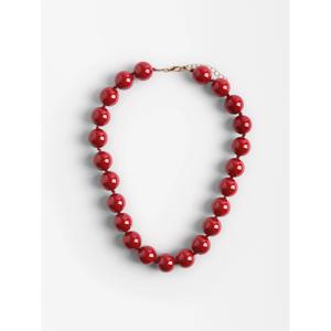 TEMU 1개 유럽&미국 패션 스타일 라운드 기하학 플라스틱 아크릴 비즈 매듭 수제 여성 비즈 목걸이, 휴일 선물, 데일리 웨어