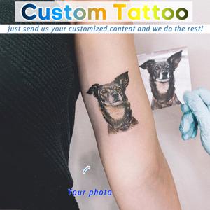 TEMU [맞춤 제작] 타투 스티커 1매당 5-24가지 패턴, 강아지 생일 파티, 귀여운 애완 동물 사진 그룹 사진, 사진 맞춤 타투 스티커, 귀여운 사실적인, 최고의 사실적인 느낌, 커플/친구에게 적합, 가벼운 달콤함