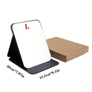 TEMU 큰 휴대용 핸드헬드 거울, 미끄럼 방지 무광택 표면, 학생 기숙사 및 침실에 적합한 고화질 메이크업 거울. 휴대하기 쉬운 접이식 탁상 거울로, 홈 오피스 액세서리 및 크리스마스 선물로 완벽합니다.