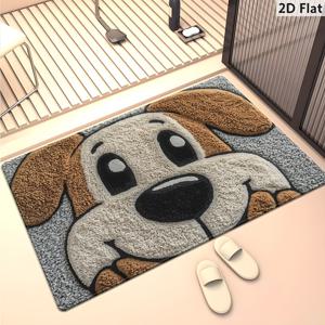 TEMU 대형 부드러운 미끄럼 방지 세탁 가능 실내외 사용 가능 - 헤비듀티 비글 강아지, PVC 백킹 & 세탁기 사용 가능 강아지 매트, 귀여운 비글 패턴 방, 욕실, 거실용