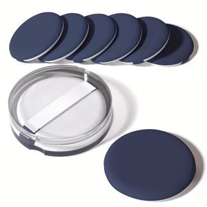 TEMU 8개입 에어 쿠션 파우더 퍼프 메이크업 스펀지, 재사용 가능, 흡수력 우수, 모든 라이트 베이지 타입에 적합, 혼합 파우더 리퀴드 파운데이션 컨실러 및 웻 메이크업에 적합, 세척 용이, 컴팩트하고 휴대 간편, 보관함 미포함