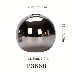 TEMU 새로운 수제 세라믹 꽃병, 고온 굽기, 은과 금색의 세련된 원형 디자인. 신선한 꽃 물주기, 수경에 적합하며, 이 창의적이고 고급스러운 장식품은 거실, 현관에 우아함을 더합니다.