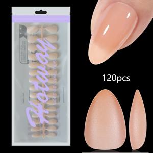 TEMU 120개 짧은 아몬드 프레스온 네일 - 15가지 사이즈 순수 누드핑크 아크릴 인조네일, 매트 짧은 길이 팁 DIY 네일아트용, 손톱 & 발톱용, 건강한 네일을 위한 쉬운 적용