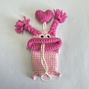 TEMU 귀여운 카툰 소시지 입 모양 자동차 키 커버, 창의적인 니팅 디자인, 모든 차 키에 적합