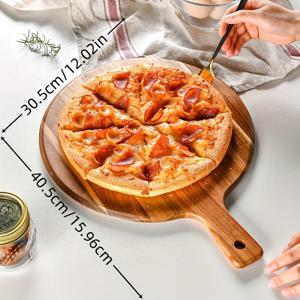 TEMU 15인치 피자 껍질, 피자 보드, 피자 보드 오븐 추가, 대형 나무 피자 보드 (전달 및 서빙용)으로 적합, 나무 피자 커트잉 보드, 치즈, 빵, 과일, 채소에 이상적, 세척 용이