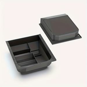 TEMU 테슬라 모델 3용 / 모델 Y 센터 콘솔 정리함 - 휴대폰, 열쇠 및 액세서리를 위한 내구성 있는 ABS 수지 보관 상자 다수 구획 포함 - 2018-2024년형 차량 호환, 차량 보관 솔루션 | 세련된 보관 트레이 | 정확한 핏 트레이