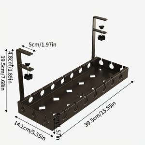 TEMU 조절 가능한 테이블 밑 케이블 정리 트레이, 전원 스트립 브래킷 및 벽걸이형 숨겨진 와이어 채널, 라우터 및 데이터 케이블용 와이어 스트랩 클립, 가정용 수납 테이블 및 서랍 정리함