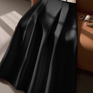 TEMU 여성용 우아한 하이웨이스트 플리츠 맥시 스커트 (벨트 포함) - 올 시즌 포멀 & 캐주얼 의상, 오피스, 파티, 파티를 위한 솔리드 컬러 A라인 롱 스커트 - 시크 & 다재다능한 여성 패션, 파티 복장, 세련된 스타일, 스타일리시한 여성