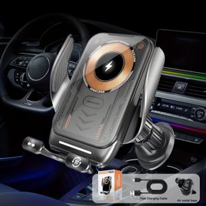 TEMU 15W 회전형 차량 무선 충전 홀더, 2-in-1 자동 회전 휴대폰 거치대, 고속 충전 차량용 휴대폰 홀더, 원-회전 차량 에어 아웃렛 휴대폰 거치대, 삼성 애플 스마트폰 호환, 차량용 충전 홀더,자동차 액세서리,컴팩트 디자인,회전 가능한 홀더,내구성 있는 홀더,고속 충전기 홀더,차량 소유자,스마트폰 사용자