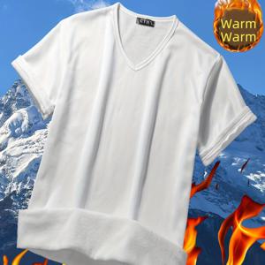 TEMU 핏감 좋은 V넥 반팔 탑, 안감 포함 따뜻한 V넥 내부 레이어, 가을 겨울 캐주얼 반팔 스포츠 러닝, 안감 핏감 좋은 탑|반팔니트