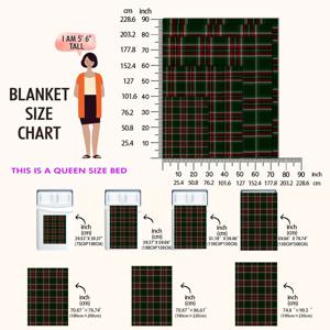 TEMU 크리스마스 스코틀랜드 격자 무늬 깔창 담요 1개, 깊은 녹색 플란넬 담요, 간편하면서도 생생한 침대 덮개, 친구, 딸, 아들, 부모, 연인을 위한 생일 선물로 완벽하며 장식, 여행용 담요, 캠핑 용품, 기하학적 패턴으로도 좋습니다.