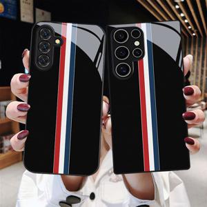 TEMU 폰 케이스: 레드, 화이트, 세로 줄무늬 패턴 렌즈 보호 기능 갤럭시 S9+/S10/S20+/S20 울트라/S21 5G/S21+/S22/S23 플러스/S24 플러스/S25/S25/노트 9/노트 10/노트 10+/노트 20/노트 20 울트라용, 안티드롭 강화유리 커버, 패셔너블, 내구성, 귀여움, 비즈니스, 고품질, 폰 액세서리
