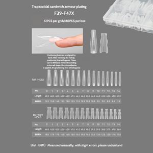 TEMU 180개/박스 샌드위치 네일 팁, 혁신적인 디자인과 중간층 성형으로 연장 가능, 오벌과 롱 스틸레토 프레스온 네일 팁, 전문가용 네일 아트 도구 키트, 보관함 포함 풀 사이즈, 얇은 디자인, 내구성 있는 연장 몰드, 전문 네일 도구 세트, 롱 스틸레토와 아몬드 네일 연장에 적합, 여성용 네일 아트 키트