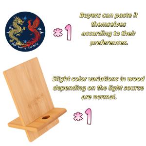 TEMU 2개 세트 (다기능 휴대폰 및 컴퓨터 스탠드 1개 + 7Cm/2.75In 고화질 맞춤 스티커 1개) 대나무 휴대폰 스탠드 일본 휴대폰 스탠드 데스크탑 정리함, 휴대용 각도 조절 다기능 휴대폰 스탠드