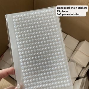TEMU 750/437/345개 아크릴 인조 진주 스티커 | 자가 접착, 무광 화이트, 원형, 책 및 선물 장식용, 다양한 크기 앨범 장식, 진주 페이스 메이크업 스티커, 진주 체인 스티커