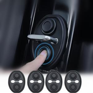 TEMU 4개 실리콘 자동차 도어 잠금 장치 보호 패드, 소음 감소 및 진동 흡수 자동차 도어 잠금 장치 보호 커버, 범용 자동차 도어 잠금 래치