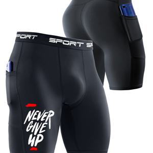 TEMU 남성용 피트니스 쇼츠 1개, 주머니 포함, 