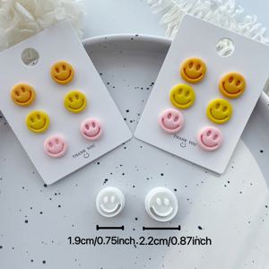 TEMU 1/2/3피스 해피 스마일리 페이스 귀걸이 클레이 커터, DIY 주얼리 제작에 완벽한 폴리머 클레이 커터