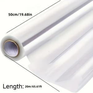 TEMU 1롤 대형 투명 플라스틱 포장지 - 50cm 폭 x 20m 길이 투명 자체 접착식 씰 (테이프 불필요) - 선물 포장, 결혼식, 생일 파티 장식, 공예용 내구성 있는 찢김 방지 롤 - 매끄러운 플라스틱 시트
