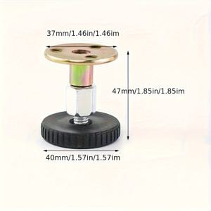 TEMU 가구 다리용 조절 가능한 메탈 패드 4개 세트. 벽을 안정화하고 침대 프레임이 흔들지 않도록 하는 자가 접착식 텔레스코픽 지지대가 특징입니다.