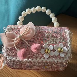 TEMU 여성용 경량 미니 캔디 백, 인조 진주 & 시퀸 보우클로 - 분리 가능한 스트랩, 자석 잠금, 파스텔 핑크/레드/블루/그린 - 귀여운 다용도 크로스바디, 직장, 일상 외출, 귀여운 가방, 액세서리, 재미있는 디자인, 내구성 있는 구조
