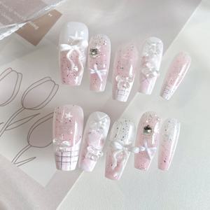 TEMU 새로운 디자인으로 피부톤을 밝게 연출하는 귀여운 10피스 세트입니다. 민트향의 우아한 분위기로 고급스러운 스타일을 연출하며 젤리 젤과 파일이 함께 제공됩니다.|젤네일