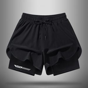 TEMU 남성용 퀵드라이 트레이닝 짐 쇼츠 - 압박 기능, 가볍고 통기성 좋은 러닝 쇼츠, 웨이트리프팅 & 체육관 운동에 적합