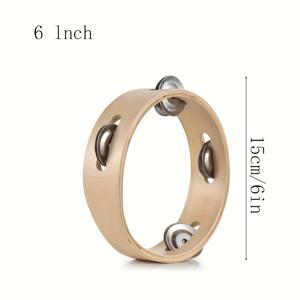 TEMU 오르프 악기 타악기 나무 징글벨 천연색 핸드 셰이커 벨 4인치 6인치 8인치 10인치 징글벨