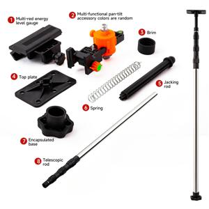 TEMU 3.5미터 두께의 스테인리스 스틸 텔레스코픽 로드 (11.5피트), 침수 방지 미세 조절 장치가 있는 삼각대 불필요 독립 지지대 디자인으로 천장 측정에 적합.