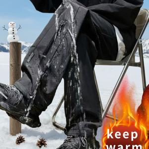 TEMU 패셔너블한 남성용 두껍고 따뜻한 겨울-봄 등산 및 스키용 루즈핏 소매 아웃도어 방풍 팬츠 - 등산, 스키, 캠핑, 낚시, 사이클링 및 기타 아웃도어 스포츠와 같은 다양한 야외 활동에 적합|남자바지