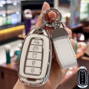 TEMU 현대 팔리세이드 엘란트라 엘란트라 N 스마트 5버튼 TPU 리모컨 키리스 키폭 커버 보호 케이스 액세서리 키체인