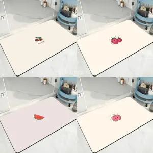 하이숲 빨아쓰는 규조토 논슬립 과일 발매트2개 주방 욕실 현관