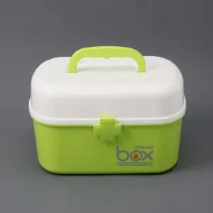 투투 구급함(그린) (28.5cm) 약수납함 정리함 보관함 구급 심플 가정용 플라스틱 다용도 구급보