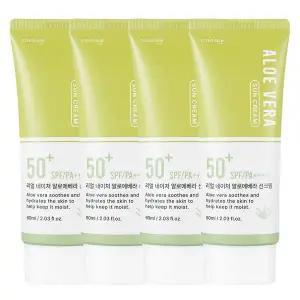 코스메이트 네이처 알로에베라 선크림 60ml 4개 SPF50+ PA++++