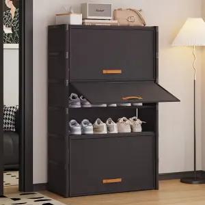 불투명 커버수납장 7단 블랙 신발정리심플정리다용도현관신발장 리틀하우스마켓 LHOSS0013