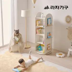 라자가구 베니 E0 키즈 전면 5단 회전 책장 유아 책꽂이 교구장