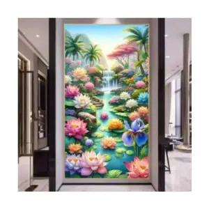 (실 십자수 프린트패키지) 연꽃풍경(9카운트 4올수)