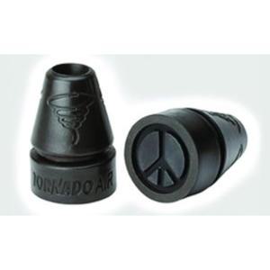 토마스 페터만 초경량 토네이도 AIR 지팡이 및 목발 팁, 평화 표지판 각인, 3/4~1인치 직경의 또는 장착, 검은색, 1켤레