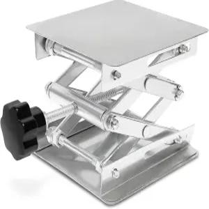 위사믹 랩 잭 가위 스탠드 플랫폼 4x4인치 스테인리스 스틸 트 테이블 실험실 지원