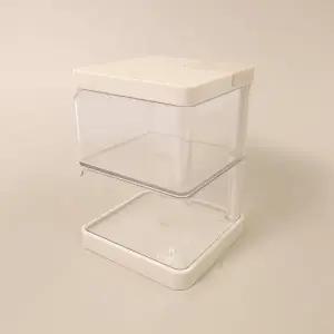 ( )회전형 정리함 2단 화장대 악세사리 데스크용 소품 정리 케이스