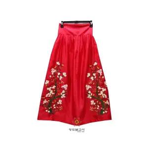 천왕치마-빨강(달가라구매화)불교용품도매,무속용품도매,무당용품도매,신복,무속의상