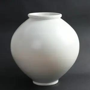 박수재 수공예 달항아리 무광 5호 40cm 소품 화병 풍수지리