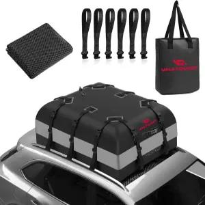 방수 자동차 루프백 화물 캐리어 - 미끄럼 방지 매트 도어 후크 및 포장 가방이 포함된 30세제곱피트