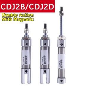 CDJ2B 타입 미니 소형 공압 에어 실린더 더블 액션 로드, 10mm, 16mm 보어, 스트로크