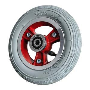 회색 공기압 타이어 7인치 전동 휠체어 앞바퀴 알루미늄 합금 림 사이즈 7x134 교체 및 유지보수용