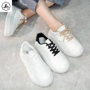 [애슬릿] 여성 키높이 스니커즈 흰색 통굽 운동화 발 편한 학생